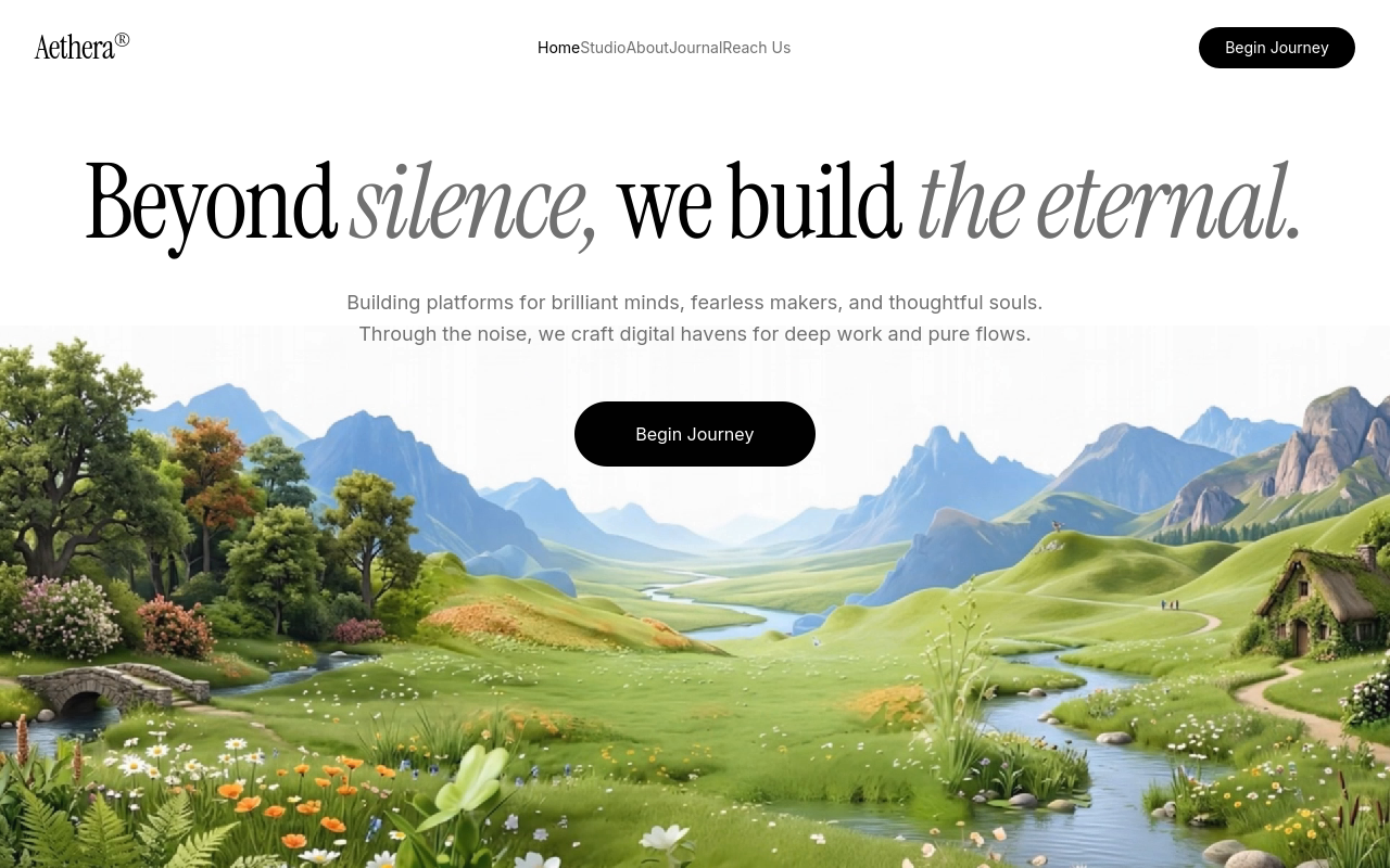 Aethera Studio — Cinematic Hero