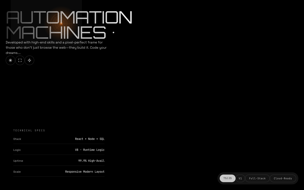 Automation Machines — Futuristic Hero