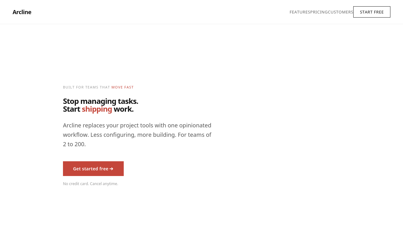 Arcline — SaaS Landing